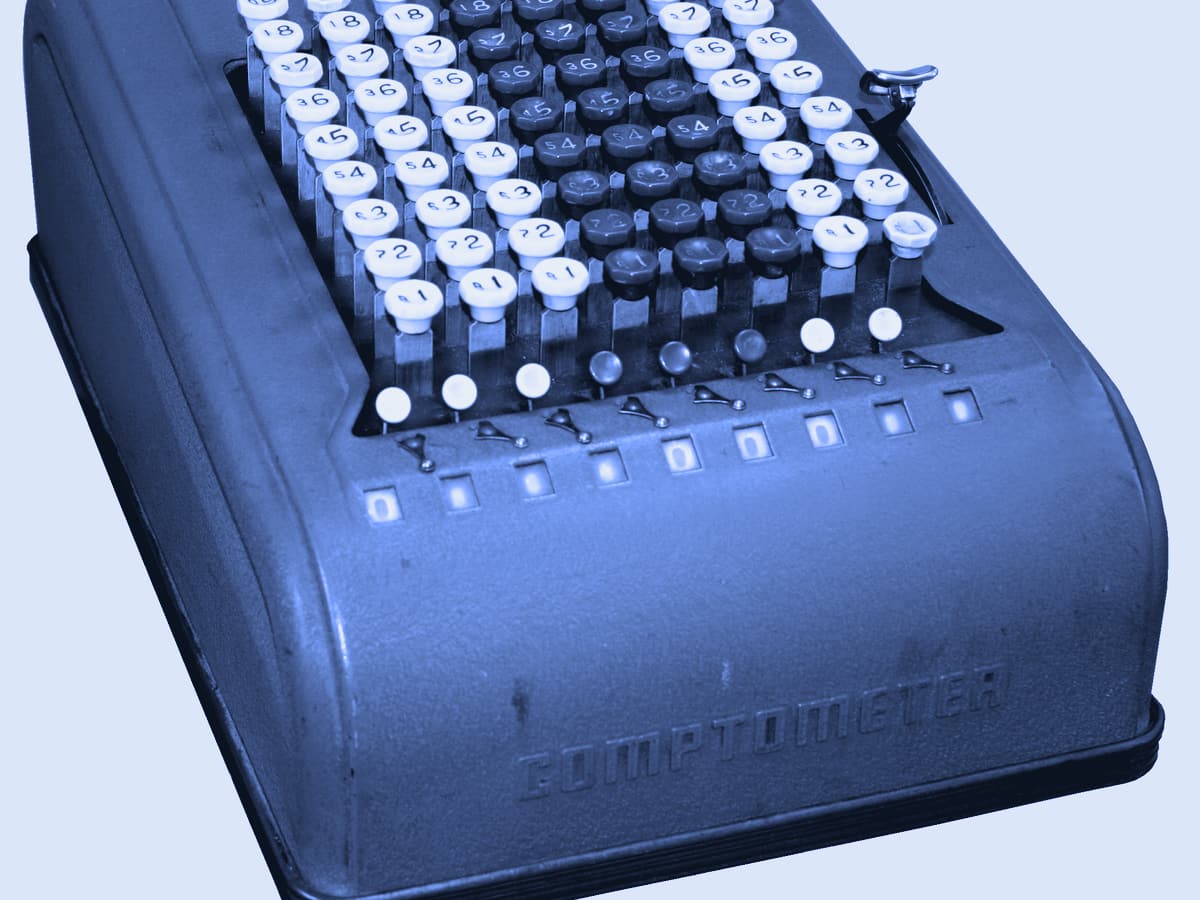 A Comptometer mechanical adding machine