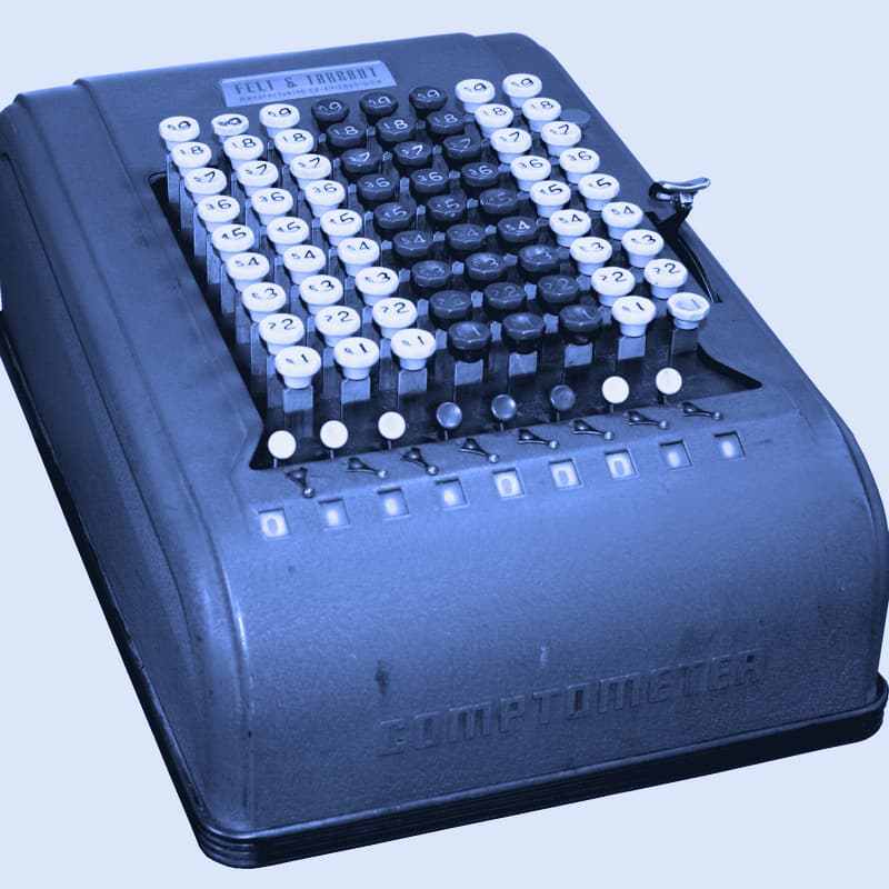 A Comptometer mechanical adding machine