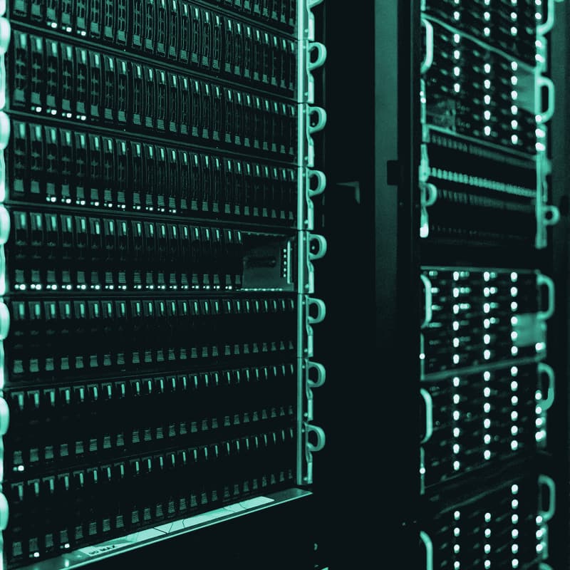 Server racks in a data center