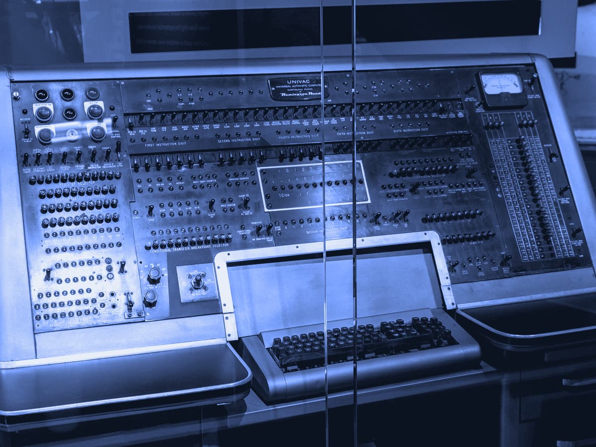 The operator console of a UNIVAC I computer