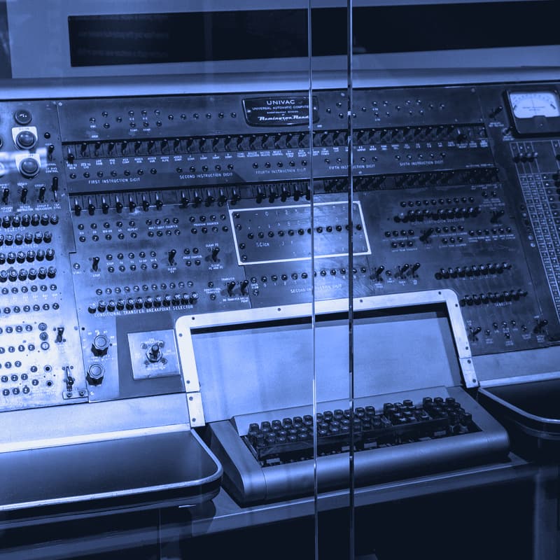The operator console of a UNIVAC I computer